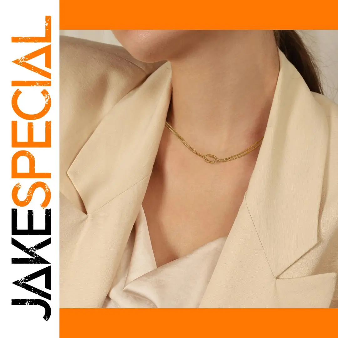 Stainless Steel Double Snake Necklace 1 Stainless Steel Double Snake Necklace