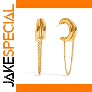 Elegant Gold Stainless Steel Drop Earrings