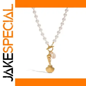 Coastal Stainless Steel Necklace with Shell Pendant