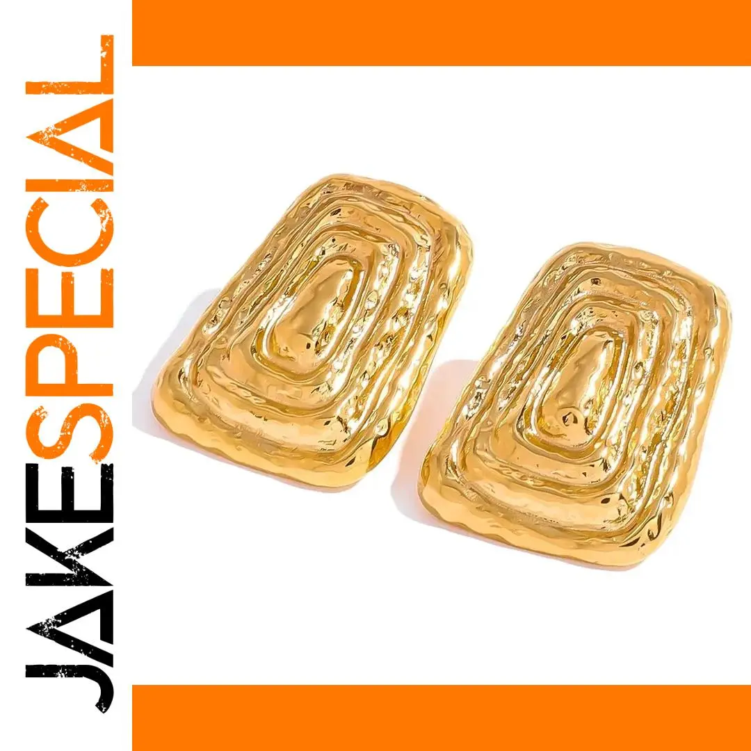 Gold-Tone Stainless Steel Geometric Earrings 1 Gold-Tone Stainless Steel Geometric Earrings