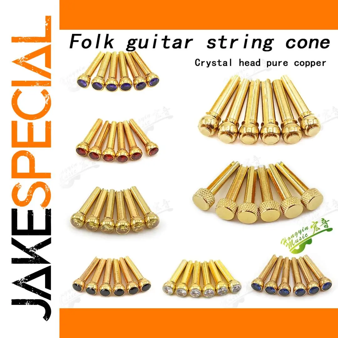 Copper Acoustic Guitar Bridge Pins Set 1 Copper Acoustic Guitar Bridge Pins Set