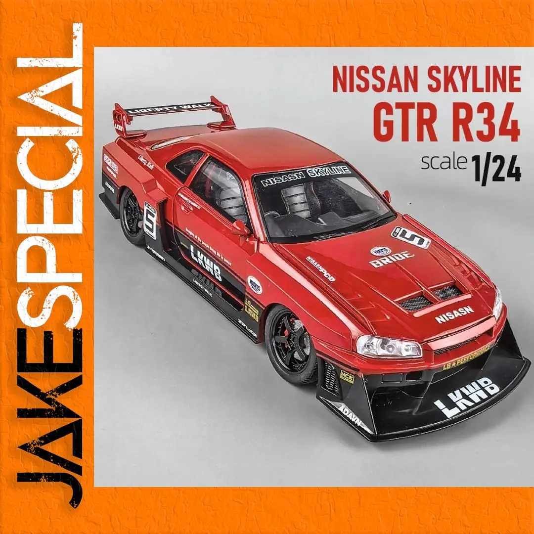 Vibrant Red Nissan Skyline GTR-S15 Die-Cast Model 1 Vibrant Red Nissan Skyline GTR-S15 Die-Cast Model