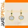 Gold Zircon Drop Earrings for Women
