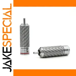 Carbon Fiber Rhodium RCA Connector Set for Hi-Fi Systems