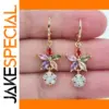 Vintage Geometric Floral Drop Earrings for Women
