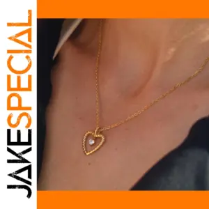 Elegant Gold Stainless Steel Heart Necklace