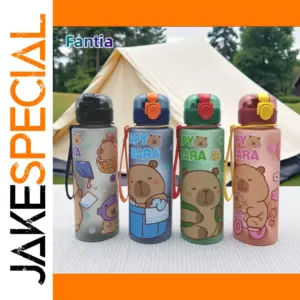 Colorful Cartoon Capybara Water Bottle 750ml