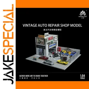 Vintage Auto Repair Shop Scene 1:64 Scale Model