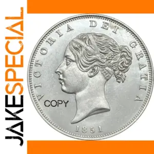Vintage 1851 Victoria Half Crown Replica Coin