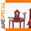 Vintage Dollhouse Miniature Set with Mahogany Clock
