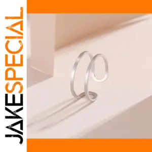 Elegant Double-Layer Open Ring in Gold and Steel