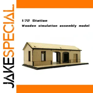 1:72 Wooden European Train Station Model