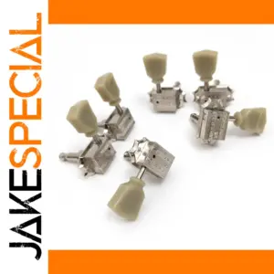 Vintage Chrome Guitar Tuner Set with Ivory Heads