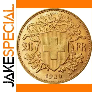 Swiss 1930 Brass Replica Coin 30mm 12g
