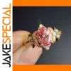 Pink Zircon and White Zircon Cocktail Ring for Women