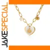 Stainless Steel Gold-Tone Heart Necklace