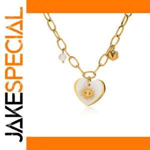 Stainless Steel Gold-Tone Heart Necklace