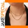 Stainless Steel Double Chain Necklace for Women