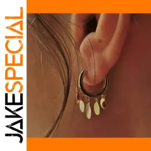 Stainless Steel Gold Round Earrings for Women