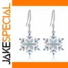 Elegant Snowflake Dangle Earrings with Cubic Zirconia