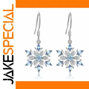 Elegant Snowflake Dangle Earrings with Cubic Zirconia