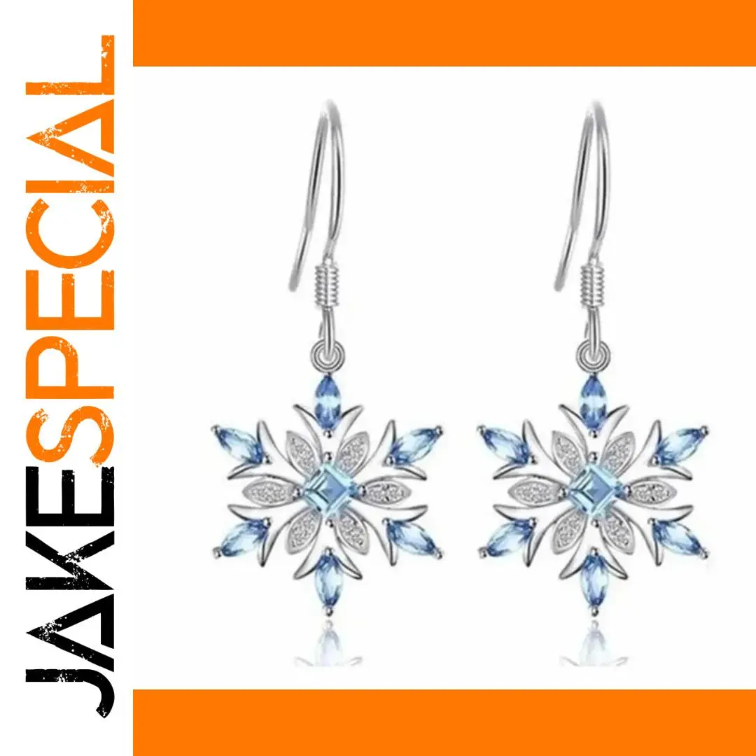 Elegant Snowflake Dangle Earrings with Cubic Zirconia 1 Elegant Snowflake Dangle Earrings with Cubic Zirconia