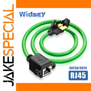 Bright Green Industrial Network Extension Cable