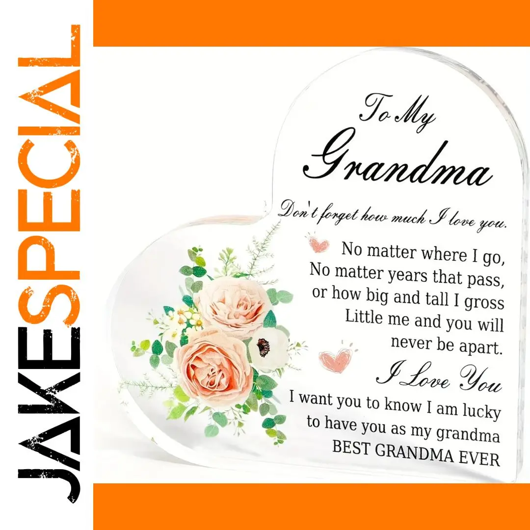 Heart-Shaped Acrylic Gift for Grandma 1 Heart-Shaped Acrylic Gift for Grandma