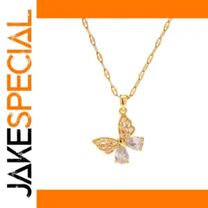 Stainless Steel Butterfly Pendant Necklace