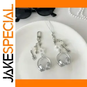 Music-Themed Resin Keychain with Charms