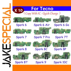 Tecno Spark Charging Port Flex Cable Set (10 Pieces)