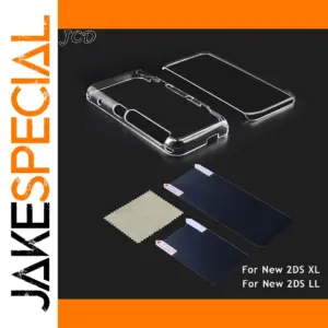 Transparent Protective Shell and Screen Film Set for New 2DS XL