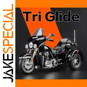 Black Tri-Glide Alloy Motorcycle Model 1:9 Scale