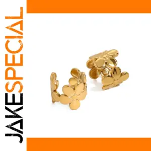 Stainless Steel Floral Clip Earrings