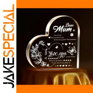 Heart-Shaped Mother’s Day Plaque in Clear Plastic