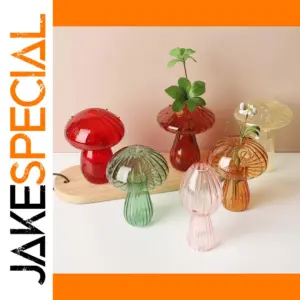 Colorful Mushroom Glass Vase for Home Decor