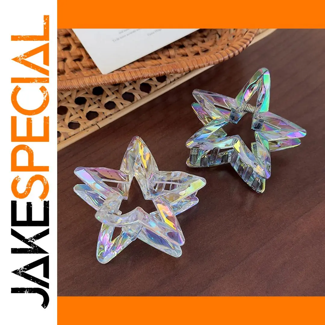 Colorful Acrylic Hollow-Out Star Hair Claw 1 Colorful Acrylic Hollow-Out Star Hair Claw