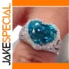 Blue Heart Cocktail Ring for Women