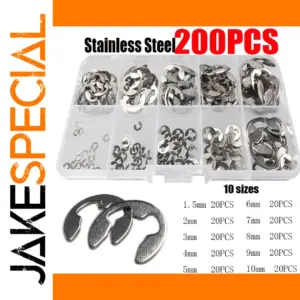 Stainless Steel E-Clips Kit 200 Pieces