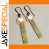 Geometric Drop Earrings in Silver or Gold
