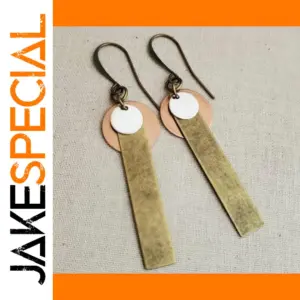 Geometric Drop Earrings in Silver or Gold
