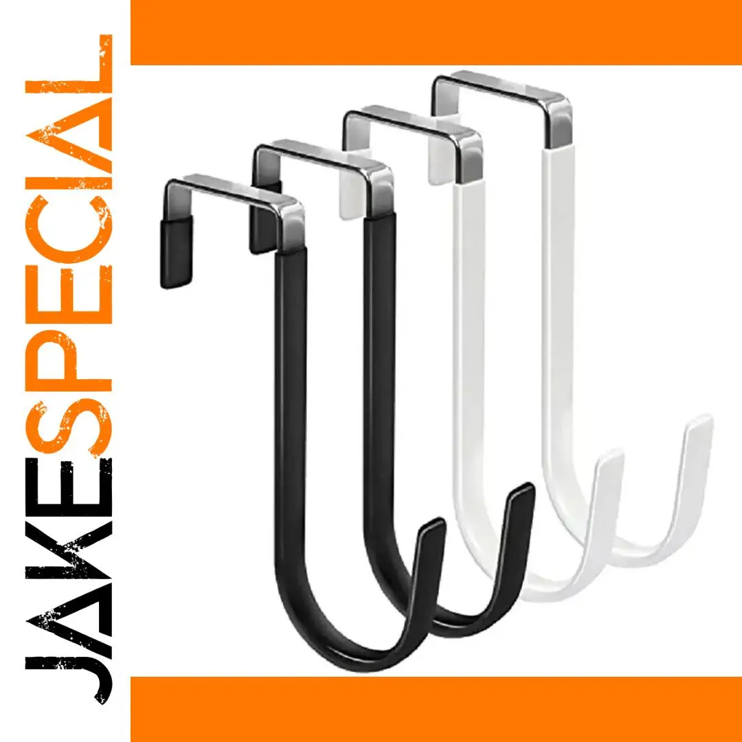 Stainless Steel Over-the-Door Hook in Black/White 1 Stainless Steel Over-the-Door Hook in Black/White