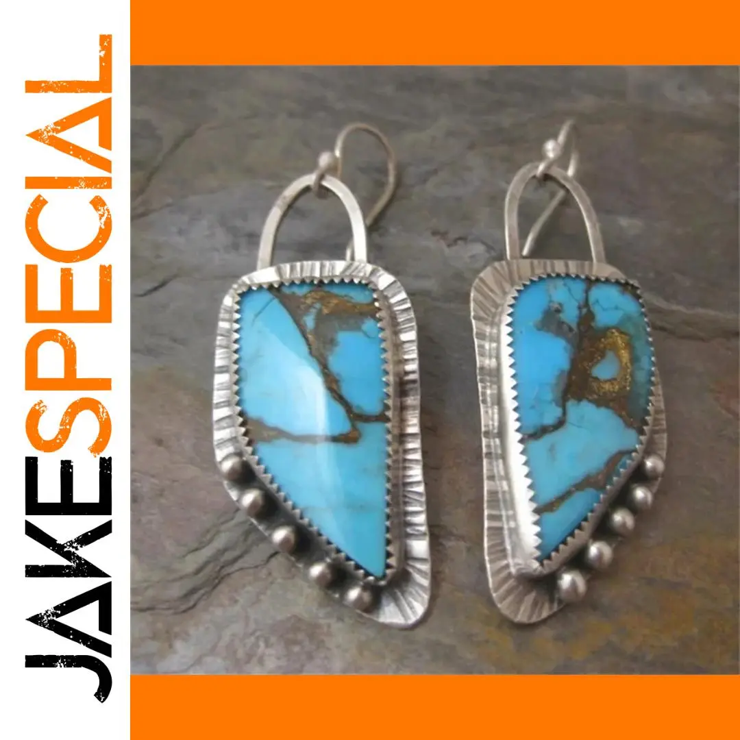 Vintage Turquoise Geometric Earrings for Women 1 Vintage Turquoise Geometric Earrings for Women