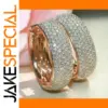 Rose Gold Hoop Earrings with Cubic Zirconia