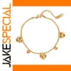 Gold-Tone Stainless Steel Heart Charm Bracelet