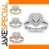 Heart-Shaped Zircon Cocktail Ring for Women