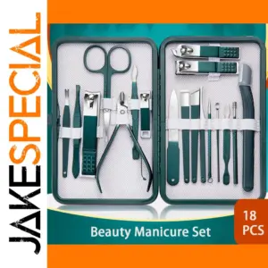 Dark Teal Professional Nail Care Set with 18 Tools