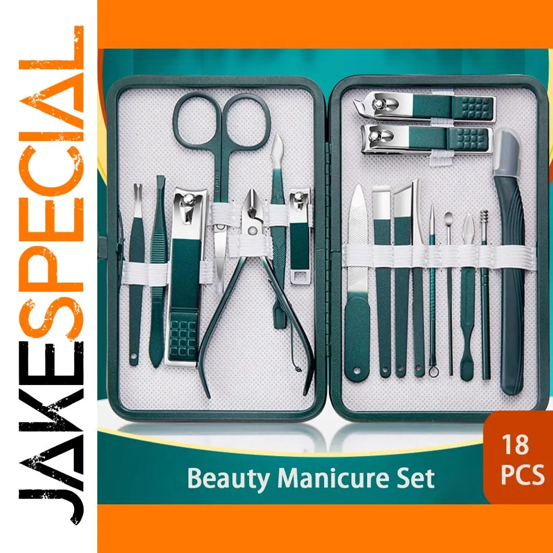 Dark Teal Professional Nail Care Set with 18 Tools 1 Dark Teal Professional Nail Care Set with 18 Tools