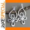 Vintage Silver Drop Earrings with Artistic Design