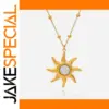 Stainless Steel Sunburst Pendant Necklace